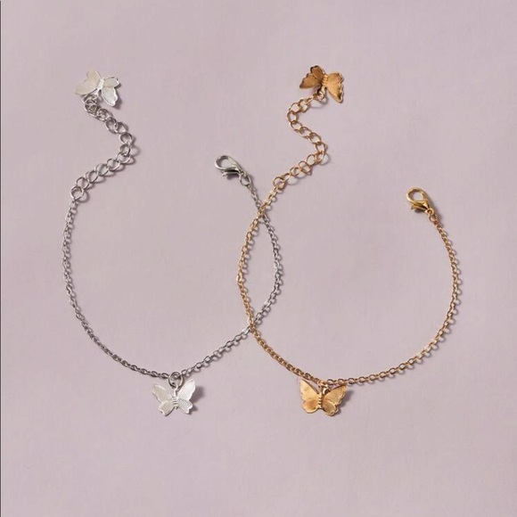 gold/silver butterfly anklet - Picture 2 of 3